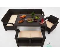 Комплект садовой мебели WORKY HomlyGreen 5+2+1+обеденный стол 153×79 см, без подушек ARD259336