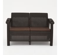 Комплект садовой мебели WORKY HomlyGreen 5+2+1+обеденный стол 153×79 см, с комплектом коричневых подушек ARD259372