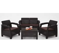 Комплект садовой мебели WORKY HomlyGreen Set 2+1+кофейный столик+подушки коричневого цвета ARD258548