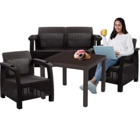 Комплект садовой мебели WORKY HomlyGreen Set 2+1+1+стол 94×94×74 см+подушки бордового цвета ARD259229