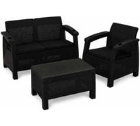 Комплект садовой мебели Set 2+1+кофейный столик+подушки черного цвета HOMLYGREEN ARD259211