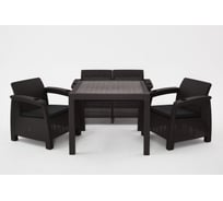 Комплект садовой мебели WORKY HomlyGreen Set 2+1+1+стол 94×94×74 см+подушки темно-синего цвета ARD259189