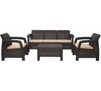 Комплект садовой мебели Set 3+1+1+стол 94х94х74 см+подушки бежевого цвета HOMLYGREEN ARD258564