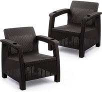 Комплект садовой мебели WORKY HomlyGreen Set 5+1+1+кофейный столик+подушки бордового цвета ARD259235