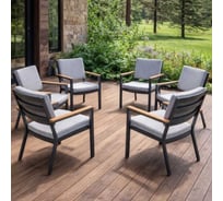 Комплект кресел ROYAL FAMILY OSCAR - 6 штук с подлокотниками из поливуда 50-41-01-6