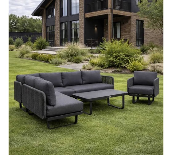 Набор садовой мебели ROYAL FAMILY ADRIAN с угловым диваном, лаунж-зона из алюминия 323-91-91