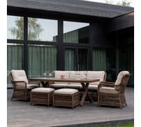 Комплект садовой мебели из ротанга Royal Family Albert, коричневый 202-61-21