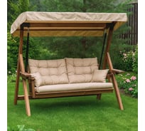 Качели ROYAL FAMILY LYON трехместные из лиственницы(бежевые подушки) 205-21