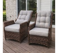 Комплект садовых кресел Royal Family LUIZA, искусственный ротанг, коричневый, 255-61-21