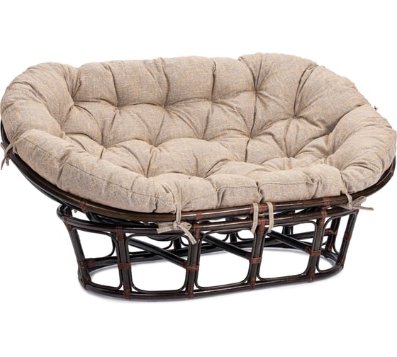 Диван Tetchair Мамасан/Mamasan (23/02 W) /с подушкой/ 169х102х80см, античный черно-коричневый, матрац 182х119см, рогожка, меланж 25867