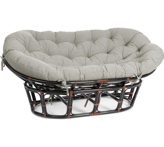 Диван Tetchair Мамасан/Mamasan (23/02 W) /с подушкой/ 169х102х80см, пекан орех, матрац 182х119см, ткань серо-бежевая 3м 16/2 25287