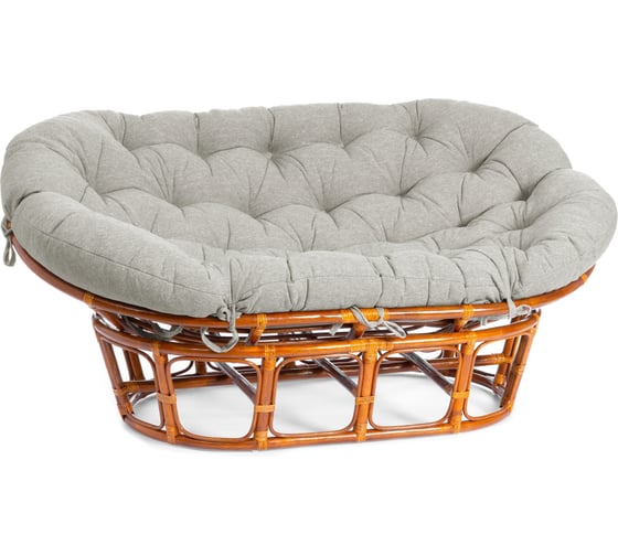 Диван Tetchair Мамасан/Mamasan (23/02 W) /с подушкой/ 169х102х80см, коньячный, матрац 182х119см, ткань серо-бежевая 3м 16/2 25285