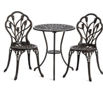 Комплект Tetchair Вальс Цветов/Waltz of Flowers (стол+2 стула) алюминиевый сплав, D60/H67, 47х41х86см, бронзовый 11378