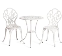 Комплект Tetchair Вальс Цветов/Waltz of Flowers (стол+2 стула) алюминиевый сплав, D60/H67, 52х40х89см, античный белый 11382