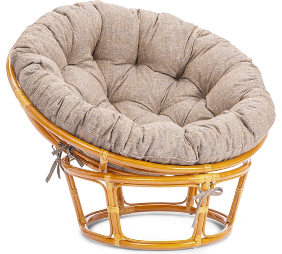 Кресло Tetchair Папасан/Papasan (23/01 W) /с подушкой/ 115х101х104см, медовый, подушка рогожка, меланж 25877