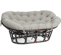 Диван Tetchair Мамасан/Mamasan (23/02 W) /с подушкой/ 169х102х80см, античный черно-коричневый, матрац 182х119см, ткань серо-бежевая 3м 16/2 25284