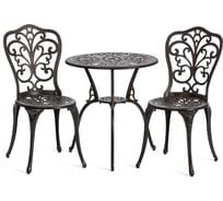 Комплект Tetchair Романс/Romance (стол+2 стула) алюминиевый сплав, D60/H67, 53х41х89см, бронзовый 10670