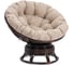 Кресло-качалка Tetchair Папасан/Papasan (W 23/01 B) /с подушкой/ 115х78х104см, античный черно-коричневый, подушка рогожка, меланж 25871 1