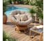 Кресло-качалка Tetchair Папасан/Papasan (W 23/01 B) /с подушкой/ 115х78х104см, коньячный, подушка рогожка, меланж 25873 2