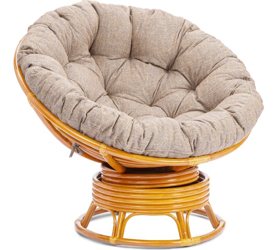 Кресло-качалка Tetchair Папасан/Papasan (W 23/01 B) /с подушкой/ 115х78х104см, медовый, подушка рогожка, меланж 25872