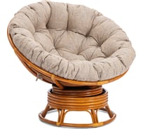 Кресло-качалка Tetchair Папасан/Papasan (W 23/01 B) /с подушкой/ 115х78х104см, пекан орех, подушка рогожка, меланж 25874