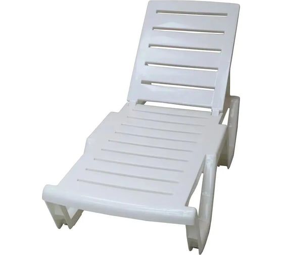 Шезлонг пластиковый, лежак HOMLYGREEN белый, 192х62х32 см ARD257907