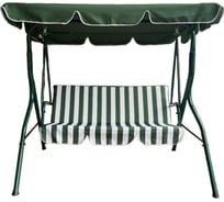 Качели садовые NOSTRESS COMFORT SC-003, 3 места, Ш170хГ110хВ153, мягкое сиденье, зеленый/белый 680051