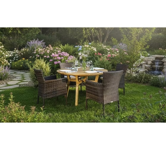 Обеденный комплект на 4 персоны с креслами Joygarden МОДЕНА 116 см 31222/28513