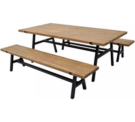 Столовая группа из алюминия со скамьями Joygarden АЛЬТО 35112/35113