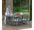Набор садовый обеденный GreenWeen AMALFI 5 предметов: стол 198х87х77 и 4 стула, тёмно-серый/олефин серый (S4) GW-AL-AMALFI-DIN-LAVA-ST-S4 5