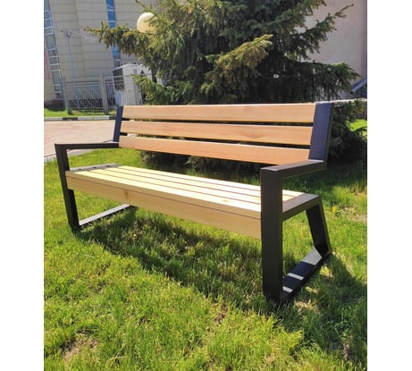 Лавочка GREEN GROWER ЛОФТ со спинкой и подлокотниками, светлое дерево, 1.61 м 7930121330348
