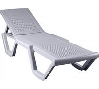 Шезлонг ELLASTIK-PLAST Атлант плетеный белый, 186x63x32 см M-SHEZ01ATLANTPLET1