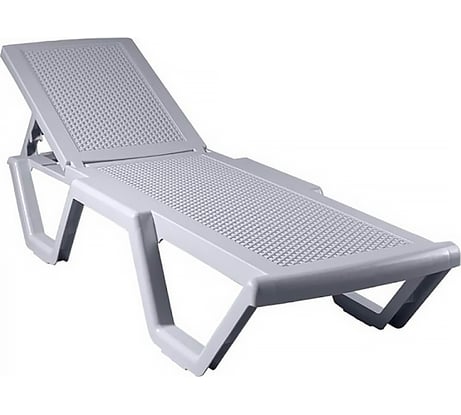 Шезлонг ELLASTIK-PLAST Атлант плетеный белый, 186x63x32 см M-SHEZ01ATLANTPLET1