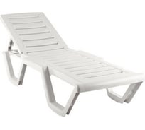 Шезлонг ELLASTIK-PLAST Атлант белый, 186x63x32 см M-SHEZ01ATLANT1