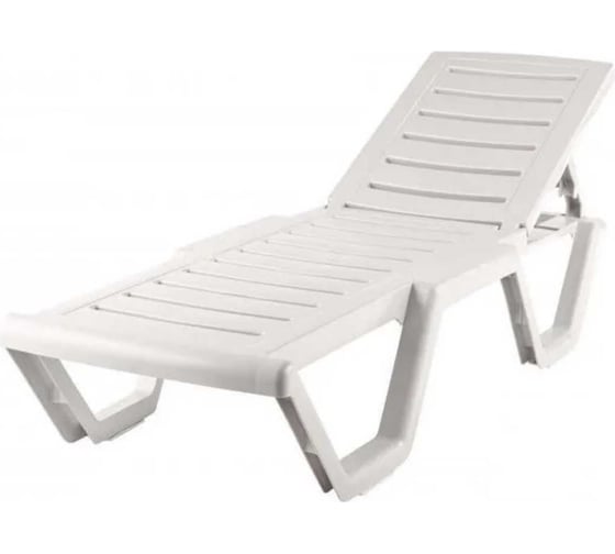 Шезлонг ELLASTIK-PLAST Атлант белый, 186x63x32 см M-SHEZ01ATLANT1