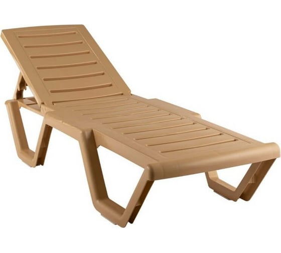 Шезлонг ELLASTIK-PLAST Атлант бежевый, 186x63x32 см M-SHEZ01ATLANT3