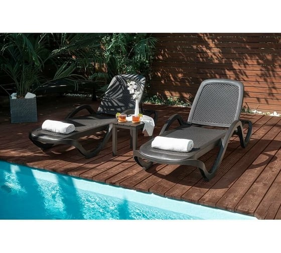 Шезлонг ELLASTIK-PLAST CAPRI плетеный шоколадный, 195x73x41 см SHEZ01CAPRYPLET3
