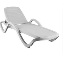 Шезлонг ELLASTIK-PLAST CAPRI плетеный белый, 195x73x41 см SHEZ01CAPRYPLET4