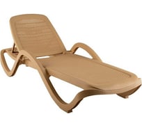 Шезлонг ELLASTIK-PLAST CAPRI плетеный бежевый, 195x73x41 см M-SHEZ01CAPRYPLET1
