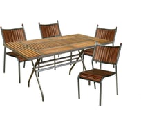 Набор мебели: 4 стула, стол Garden Story Бетта каркас серый B573/4-МТ001