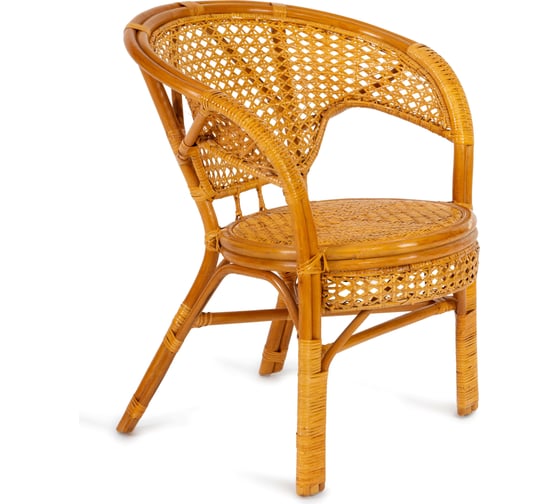 Комплект Tetchair PELANGI 02/15 стол со стеклом, 4 кресла без подушек, ротанг, мед 10084