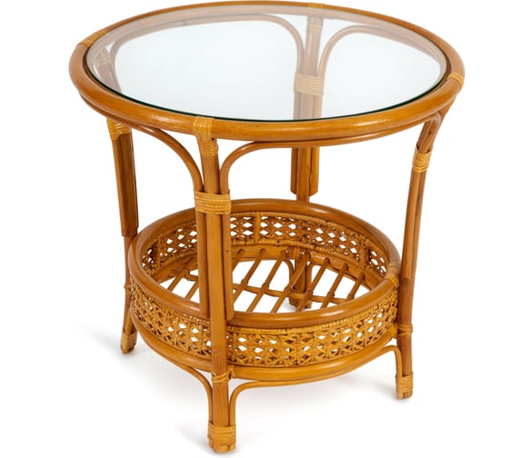Комплект Tetchair PELANGI 02/15 стол со стеклом, 4 кресла без подушек, ротанг, мед 10084