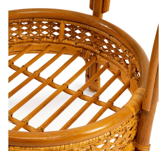 Комплект Tetchair PELANGI 02/15 стол со стеклом, 4 кресла без подушек, ротанг, мед 10084