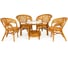 Комплект Tetchair PELANGI 02/15 стол со стеклом, 4 кресла без подушек, ротанг, мед 10084 1