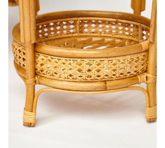 Террасный комплект Tetchair PELANGI стол со стеклом, 2 кресла, без подушек, ротанг 13345