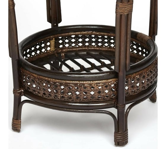 Террасный комплект Tetchair PELANGI стол со стеклом, 2 кресла, без подушек, ротанг 13344
