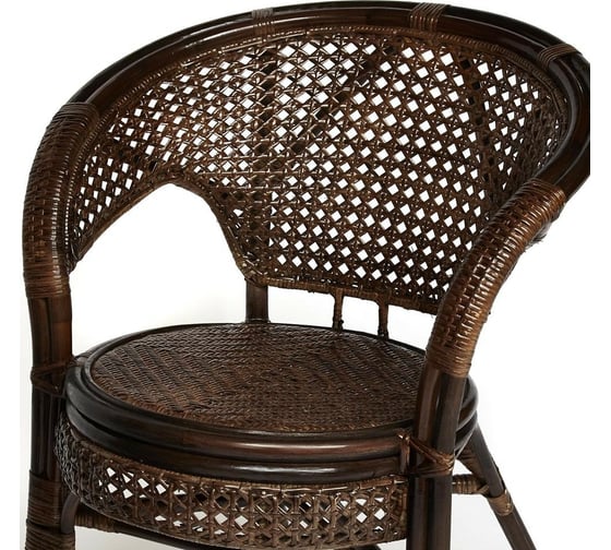 Террасный комплект Tetchair PELANGI стол со стеклом, 2 кресла, без подушек, ротанг 13344