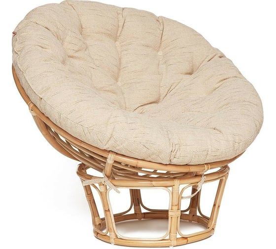 Кресло Tetchair PAPASAN ECO P115-1/SP STD с подушкой, ремешками, Natural (натуральный), ткань 12543 1