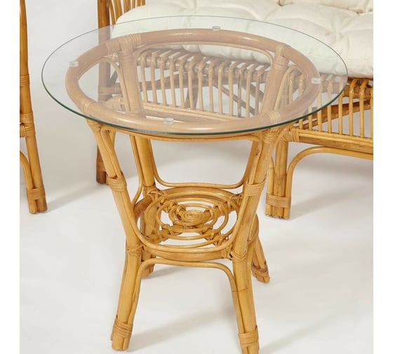 Комплект Tetchair NEW BOGOTA диван, 2 кресла, стол со стеклом, с подушками, ротанг 10086