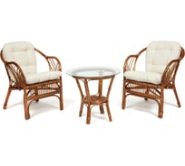 Террасный комплект Tetchair NEW BOGOTA 2 кресла, стол, с подушками, ротанг 13341